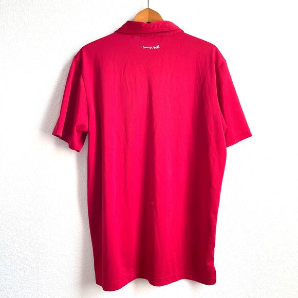 Travis Mathew Men Golf Polo Shirt Size Large Red Striped Short Sleeves Outdoor - Picture 3 of 9